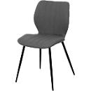 meet by Paperflow chaise visiteur LINE, rembourrée, piétement noir, tissu anthracite, lot de 2