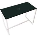 meet by Paperflow Easy Desk high table, made of metal, with floor leveling screws, h 1100 mm, disinfectant-resistant, anthracite/white