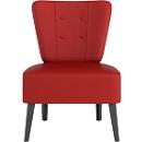 meet by Paperflow Fauteuil BRIGHTON, piètement à 4 pieds, assise et dossier rembourrés, L 650 x P 490 x H 410 mm, rouge/noir