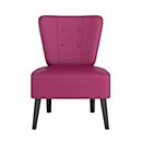 meet by Paperflow Fauteuil BRIGHTON, piètement à 4 pieds, assise et dossier rembourrés, L 650 x P 490 x H 410 mm, violet/noir