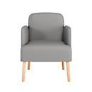 meet by Paperflow Fauteuil BROOKS, piètement à 4 pieds, assise et dossier rembourrés, L 620 x P 520 x H 440 mm, gris souris/hêtre