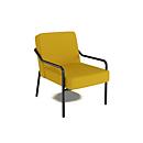 meet by Paperflow Fauteuil d'extérieur MEDSO, polypropylène/acier, hauteur d'assise 41 cm, avec accoudoirs, taille M, jaune/noir mat