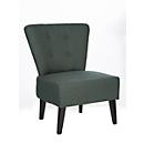 meet by Paperflow Lounge Sessel BRIGHTON Stoffbezug, Vintage-Steppung, Massivholzbeine Buche schwarz lackiert, anthrazit