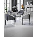 Meet by Paperflow MILO fauteuil, gestoffeerd, B 470 x D 450 x H 450 mm, stof en staal, grijs/matzwart