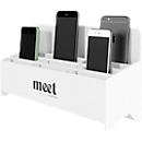 meet by Paperflow mobiele telefoonhouder Phone Docking, voor 12 mobiele telefoons, genummerde compartimenten, PS, grijs