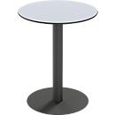 meet by Paperflow Outdoor-Tisch Cross, rund, Tellerfuß, Ø 600 x H 750 mm, grau/mattschwarz