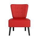 meet by Paperflow Sessel BRIGHTON, 4-Fussgestell, Sitz- und Rückenpolsterung, B 650 x T 490 x H 410 mm, rot/schwarz