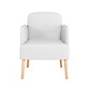 meet by Paperflow Sessel BROOKS, 4-Fussgestell, Sitz- und Rückenpolsterung, B 620 x T 520 x H 440 mm, weiss/buche