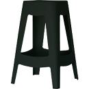 meet by Paperflow Tabouret de bar BELLINI, hauteur d'assise 68,5 mm, piètement 4 pieds, jusqu'à 120 kg, polypropylène, noir, 2 pièces