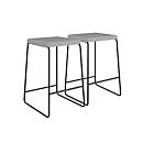 meet_by_Paperflow Tabouret de bar MEDSO, revêtement tissu amovible, hauteur d'assise 750 mm, jusqu'à 110 kg, polyester/acier, gris-noir mat, 2 pièces