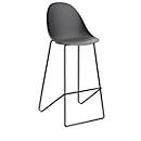 meet by Paperflow Void bar stool, tubular steel base frame, W 505 x D 590 x H 760 mm, black/black, 2 pieces