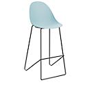 meet by Paperflow Void bar stool, tubular steel base frame, W 505 x D 590 x H 760 mm, blue/black, 2 pieces