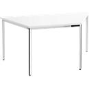 Meeting table, trapezoidal 1600 x 800 mm, white