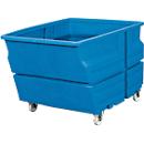 Mehrzweckbehälter, Polyethylen, blau, 800 l, B 1030 x T 1340 x H 900 mm, mit Rollen