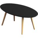 Mesa auxiliar SCANDI, ovalada, estructura de 4 patas de madera maciza, A 850 x P 500 x A 350 mm, negro/haya