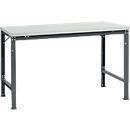 Mesa básica Manuflex UNIVERSAL especial, 1500 x 1000 mm, melamina gris luminoso, antracita