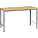 Mesa básica Manuflex UNIVERSAL especial, 1500 x 1000 mm, multiplex natural, aluminio plateado