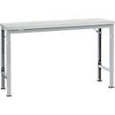 Mesa básica Manuflex UNIVERSAL especial, 1500 x 800 mm, melamina gris luminoso, aluminio plateado