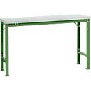 Mesa básica Manuflex UNIVERSAL especial, 1500 x 800 mm, melamina gris luminoso, verde reseda