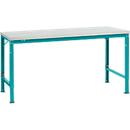 Mesa básica Manuflex UNIVERSAL especial, 1750 x 1000 mm, melamina gris luminoso, azul agua