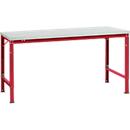 Mesa básica Manuflex UNIVERSAL especial, 1750 x 1000 mm, melamina gris luminoso, rojo rubí