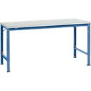 Mesa básica Manuflex UNIVERSAL especial, 1750 x 1000 mm, plástico gris luminoso, azul brillante