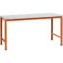 Mesa básica Manuflex UNIVERSAL especial, 1750 x 1000 mm, plástico gris luminoso, rojo anaranjado