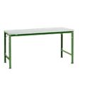 Mesa básica Manuflex UNIVERSAL especial, 1750 x 1000 mm, plástico gris luminoso, verde reseda