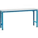 Mesa básica Manuflex UNIVERSAL especial, 1750 x 800 mm, melamina gris luminoso, azul luminoso