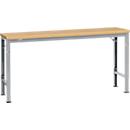 Mesa básica Manuflex UNIVERSAL especial, 1750 x 800 mm, multiplex natural, aluminio plateado