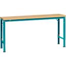 Mesa básica Manuflex UNIVERSAL especial, 1750 x 800 mm, multiplex natural, azul agua