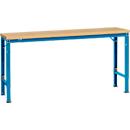 Mesa básica Manuflex UNIVERSAL especial, 1750 x 800 mm, multiplex natural, azul luminoso