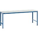 Mesa básica Manuflex UNIVERSAL especial, 2000 x 1000 mm, melamina gris luminoso, azul brillante