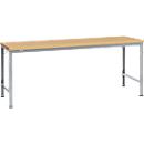 Mesa básica Manuflex UNIVERSAL especial, 2000 x 1000 mm, multiplex natural, aluminio plateado