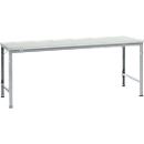 Mesa básica Manuflex UNIVERSAL especial, 2000 x 1000 mm, plástico gris luminoso, aluminio plateado