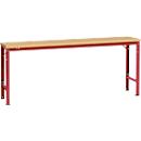 Mesa básica Manuflex UNIVERSAL especial, 2000 x 800 mm, multiplex natural, rojo rubí