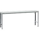 Mesa básica Manuflex UNIVERSAL especial, 2000 x 800 mm, plástico gris luminoso, aluminio plateado