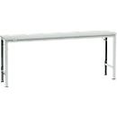 Mesa básica Manuflex UNIVERSAL especial, 2000 x 800 mm, plástico gris luminoso, gris luminoso