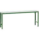 Mesa básica Manuflex UNIVERSAL especial, 2000 x 800 mm, plástico gris luminoso, verde reseda