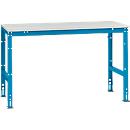 Mesa básica Manuflex UNIVERSAL estándar, tablero melamina, 1500x800, azul luminoso