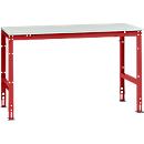 Mesa básica Manuflex UNIVERSAL estándar, tablero melamina, 1500x800, rojo rubí