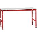 Mesa básica Manuflex UNIVERSAL estándar, tablero melamina, 1750x800, rojo rubí