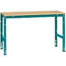 Mesa básica Manuflex UNIVERSAL estándar, tablero multiplex, 1500x800, azul agua