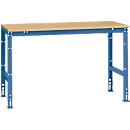 Mesa básica Manuflex UNIVERSAL estándar, tablero multiplex, 1500x800, azul brillante