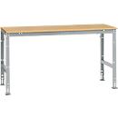 Mesa básica Manuflex UNIVERSAL estándar, tablero multiplex, 1750x800, aluminio plateado