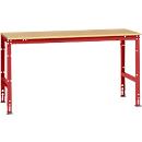 Mesa básica Manuflex UNIVERSAL estándar, tablero multiplex, 1750x800, rojo rubí