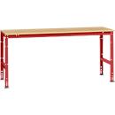 Mesa básica Manuflex UNIVERSAL estándar, tablero multiplex, 2000x800, rojo rubí