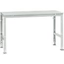 Mesa básica Manuflex UNIVERSAL estándar, tablero plástico, 1500x800, gris luminoso