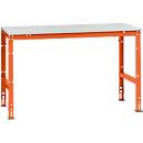 Mesa básica Manuflex UNIVERSAL estándar, tablero plástico, 1500x800, rojo anaranjado