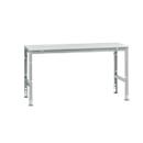 Mesa básica Manuflex UNIVERSAL estándar, tablero plástico, 1750x800, aluminio plateado